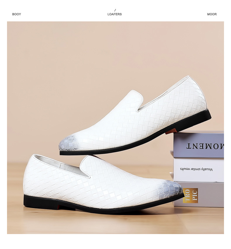 Genuine Leather Oxford Loafers Shoes for Men White S219-3555 (STOCK ITEM) 4 PRISTINE