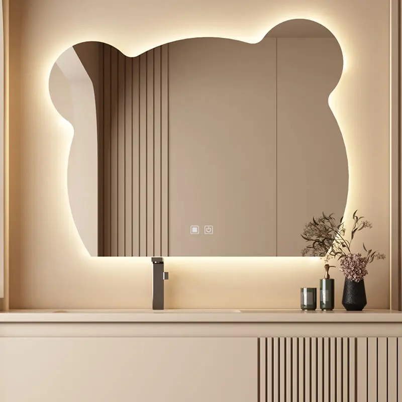 Specchio da trucco per il trucco nuovi prodotti di arrivo 2023 orso da bagno per bambini specchi carini a forma irregolare Decor Wall Large