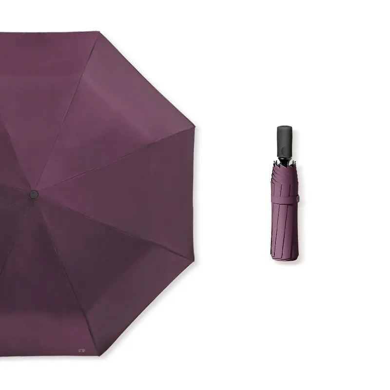 Paraguas de pegamento negro completamente automático con logotipo impreso Protector solar Paraguas publicitario Logotipo impreso personalizable