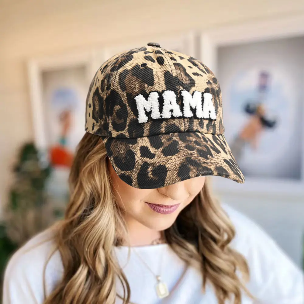 Sombrero de béisbol con estampado de leopardo para mujer y niño, gorra de béisbol con estampado de leopardo, Estilo Vintage, bordado, regalo para el día de la madre