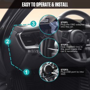 AUTOOL X60 HUD Auto Smart Digital Multifunktion salarm messer Temperatur anzeige Digitaler Spannungs geschwindigkeit messer Alarm Fehler code löschen - Product Image 3