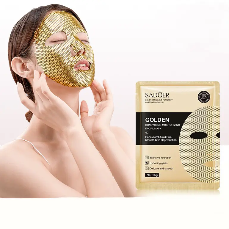 Maschera per il viso al collagene Crystal 24K Gold Powder Smooth Skin 25g fogli per maschere facciali