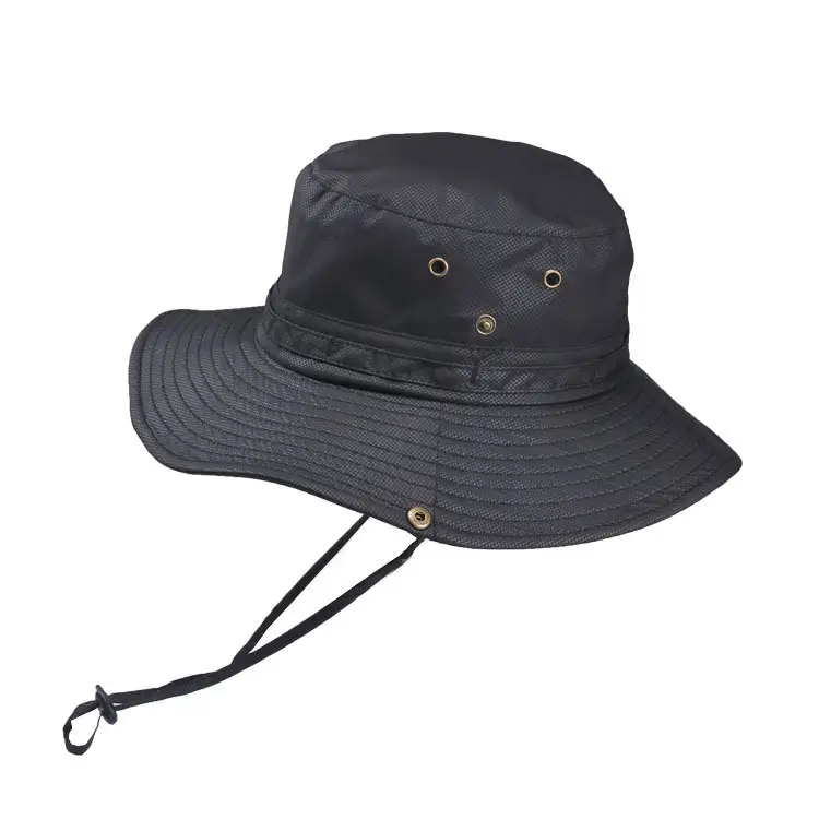 Chapéu personalizado de pescaria ao ar livre, aba larga, chapéu de balde para homens