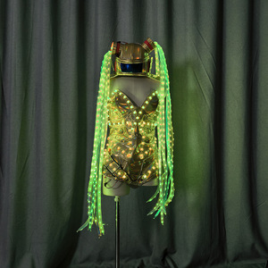 LED parlayan takım elbise; Renk değiştiren elbise; Uzun örgüler; Makyaj aşaması; DS performans kıyafeti. - Product Image 5