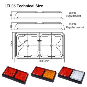 防水Emark3CDOT承認スクエアLEDストップテールインジケーターコンビネーションLEDトラックライトリアシグナルライト - Product Image 2