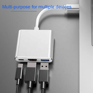 Adaptador de aluminio tipo c usb 3,1 a USB3.0/ hd/Tipo c 3 en 1, estación de acoplamiento para convertidor de adaptador hub multipuerto - Product Image 6