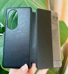 华为P50亲手机壳的优质PU皮革智能视角翻盖 - Product Image 4