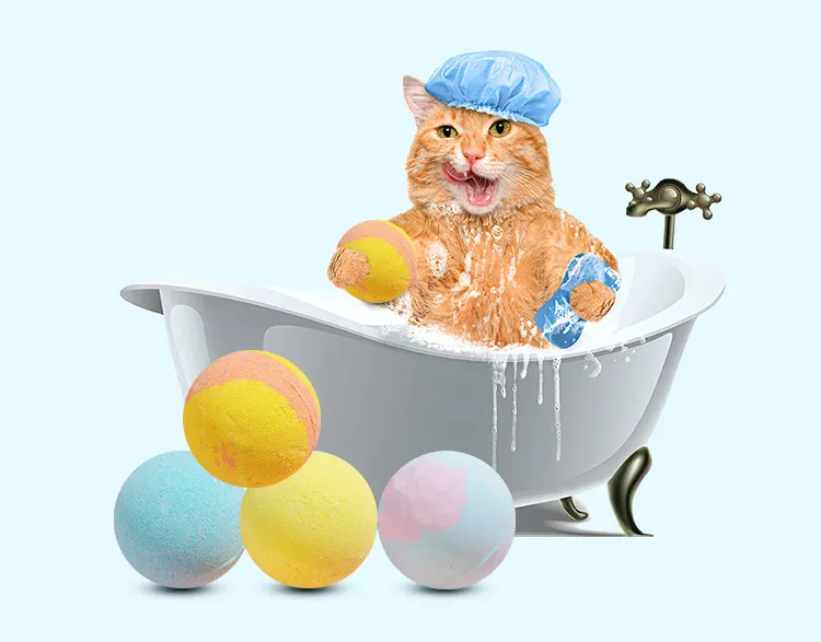 Pet Bath Bomb Whole Bath Bombs Custom Handmade Cat Pet Dog Bath Bomb Salt Moisturizing and Aromatherapy
