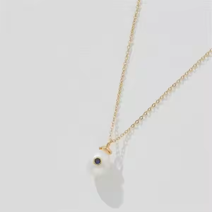 Wholesale Twelve Birthstone Pearl Pendant Necklace Minimalist Gold Plated <strong>Dainty</strong> Birthstone Necklace with Pearl <strong>for</strong> Women - Product Image 3