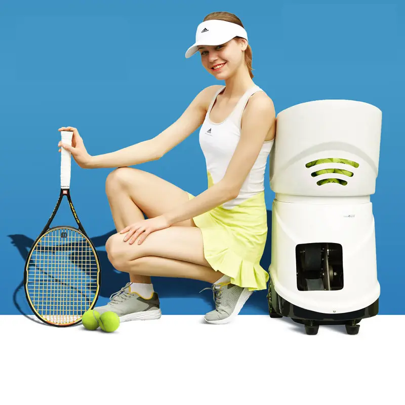 रिमोट समर्थन पोर्टेबल टेनिस गेंद मशीन नियंत्रण गिनती प्रकार प्लेयर टेनिस गेंद मशीन