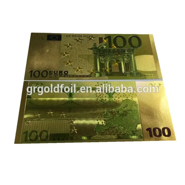 Coffret de noirs en feuille d'or 24k, gaufrage en or, billets de collection, Euro/usa