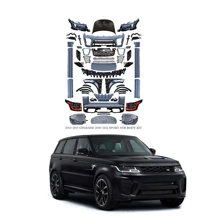 Kit de carroceria SVR para Range Rover 18-22 atualização 13-17 Conversão antiga novo desempenho kit de carroceria flare preto