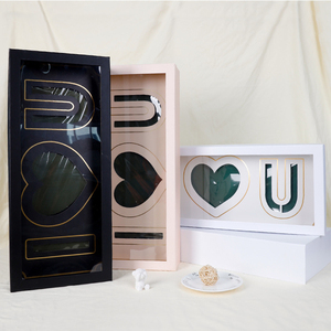 <strong>Rectangular</strong> Folding Flower <strong>Box</strong> Mother's Day Valentine's Day Window <strong>Open</strong> Love Gift <strong>Box</strong> Matt Lamination Made Recycled Cardboard - Product Image 3