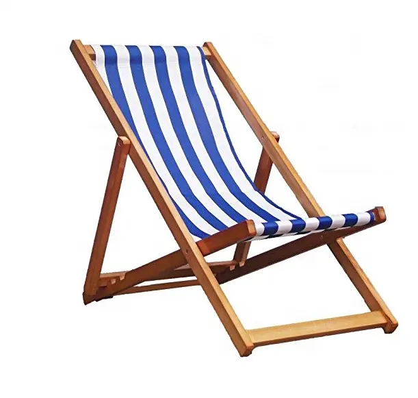 Silla de playa plegable de madera tradicional, sillas de playa plegables portátiles de madera dura personalizadas, venta al por mayor