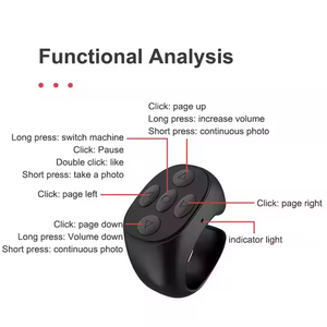Anello di scorrimento telecomando pagina Turner telefono Bluetooth telecomando per fotocamera Selfie Video registrare musica anello di controllo - Product Image 5