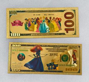 Disne Y Theme Princess Goldfolie Banknoten sammlung für Kinder geschenke-12 Stück Set ikonische königliche Charaktere - Product Image 4