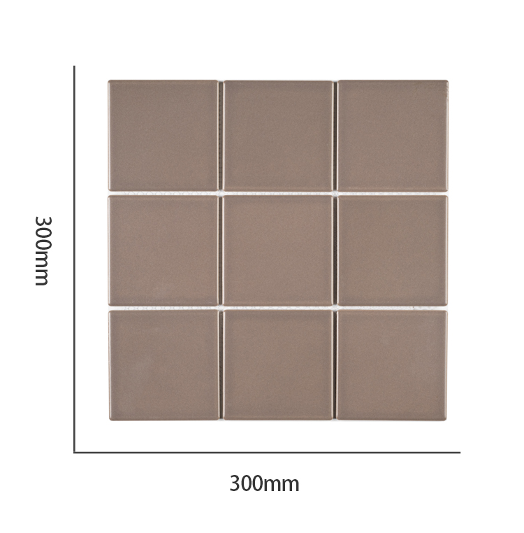 Hot Selling Grey Square 6mm Thickness Ceramic Mosaic Tile Pieces for Kitchen Wall Matt Mosaic