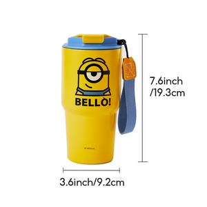 MINISO <strong>Minion</strong> Series 500mL Jumbo Capacity Straw Stainless Steel Cup Leak-Proof Design with Cute <strong>Minion</strong> Pattern <strong>Wholesale</strong> Customization