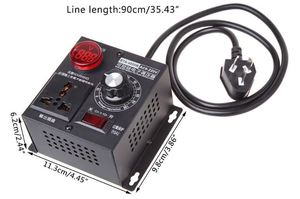 Regulador de voltaje electrónico tiristor, regulador de voltaje de entrada AC220V de 4000W, 0-220V, ajuste manual de salida 20,00