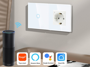 Toma de corriente inteligente Enchufe Wifi Tuya Toma de vidrio multifunción - Product Image 3