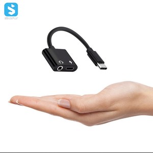 USB型C至3.5毫米耳机插孔适配器2入1 USB C Aux音频电缆转换器充电分配器耳机适配器 - Product Image 5