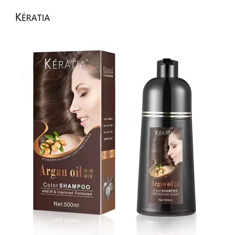 Tintura per capelli shampoo nero vino marrone scuro colore Anti grigio organico Non allergico veloce