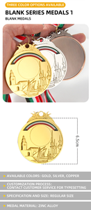 Custom General Blank Metal Medal with Ribbon Engraving Economical or Basketball <strong>Usual</strong> Sports Blank Medal - Product Image 3