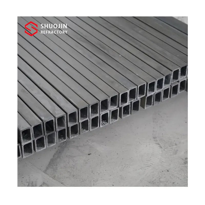 Carboneto de silício tubos quadrados para fornos industriais Fábrica vendas diretas refratários carboneto de silício SiC cerâmica feixes