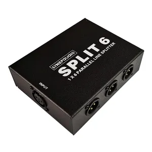 Passive XLR <strong>1</strong> in 6 Out Audio Signal <strong>Splitter</strong> 6-in-<strong>1</strong>-out Switch for Microphone Sound Mixer Stage Conference