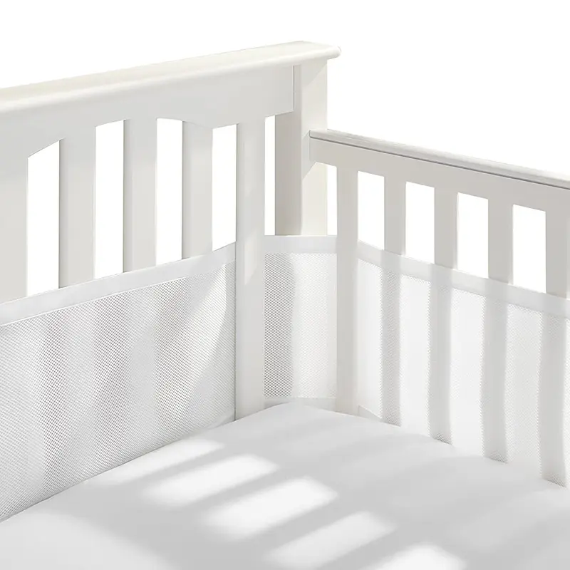 Atacado Respirável Seguro Baby Mesh Crib Liner Baby Bed Around Protector Infant Bumper Mesh