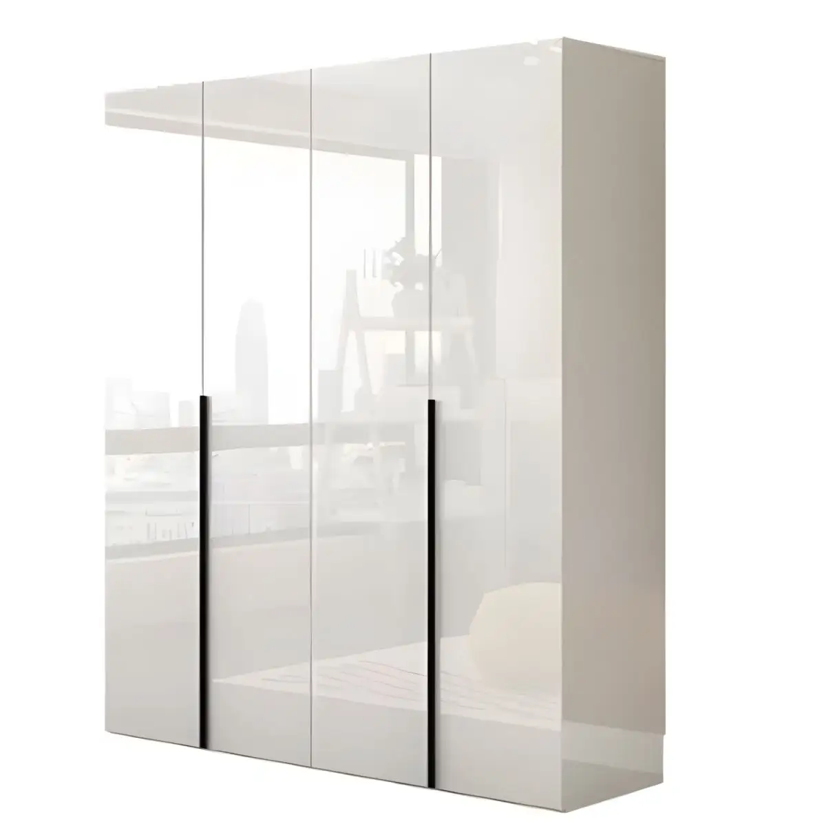 Desain kecil kustom Modern kabinet lemari pakaian almirah putih tunggal dengan meja rias ruang tamu kamar tidur lemari kayu