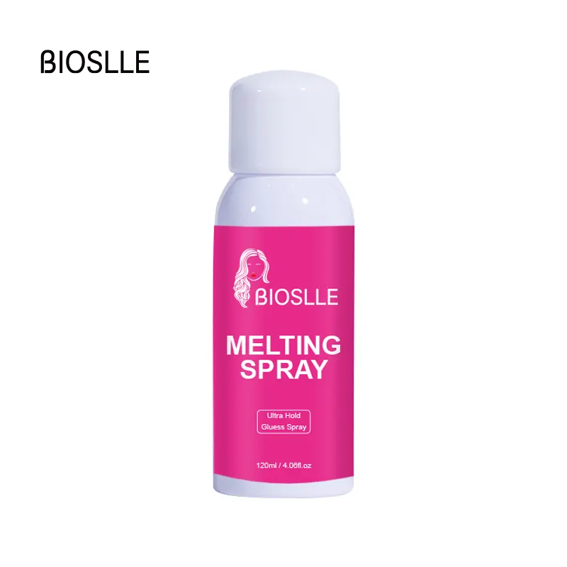 Biosle vente en gros, étiquette privée, forte tenue, séchage rapide, Invisible, tenue de cheveux, Spray de colle, dentelle, colle de fusion, Spray de colle