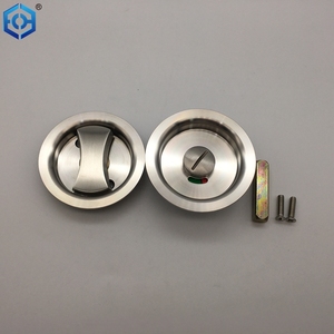 Silver Round Privacy Sliding Pocket Door <strong>Lock</strong> <strong>with</strong> Color <strong>Coded</strong> Indicator Function - Product Image 5