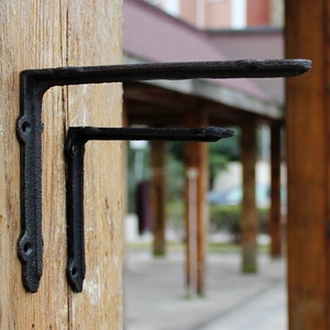 Antieke Gietijzeren Muurplankbeugels Groot Klein Formaat Steunbeugel Voor Diy L Hoek Brace Plank Muur Organizer - Product Image 6