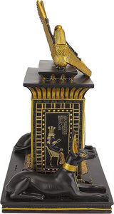 Tasarım Toscano Anubis mısır'ın canlanma oyma masaüstü saat iki ton siyah