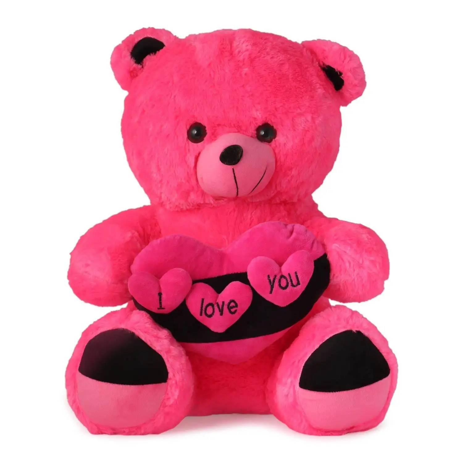 Urso de pelúcia rosa fofo, urso de pelúcia vermelho para presente de dia dos namorados, 20cm 30cm 40 cm 60cm (eu te amo), com eu te amo coração