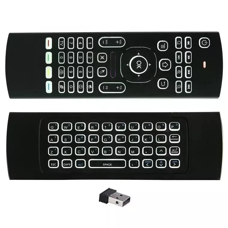 Tastiera senza fili 2.4 GHz Air Mouse Remote Control USB per Android Mini PC TV Box