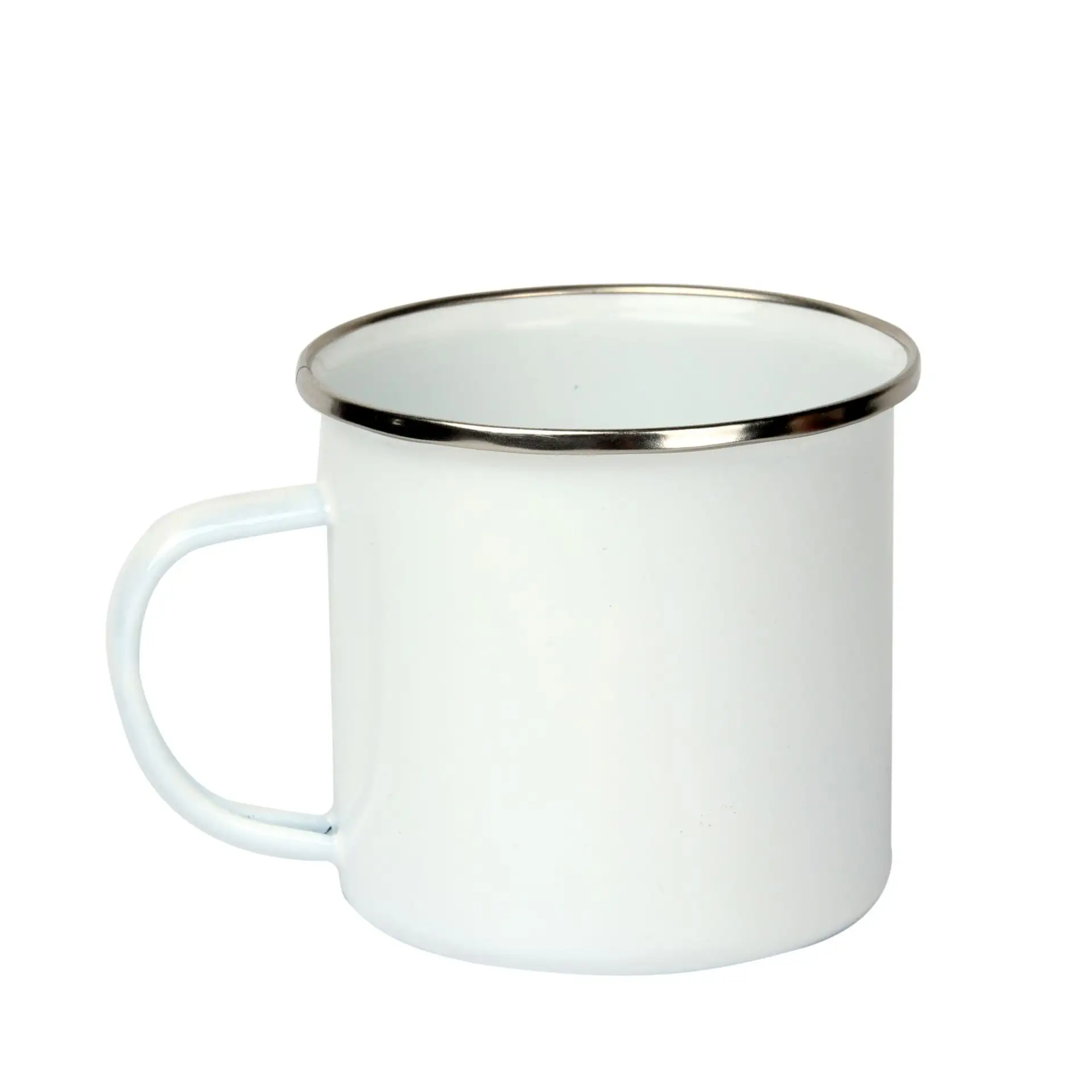 Cangkir Mug Susu Kopi Kemah, Cangkir Sublimasi Kosong Putih Enamel Cup 11 Oz 12 Oz untuk Hadiah Natal