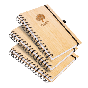 Anello di lusso rilegatura riciclato vera copertina di bambù taccuino di bambù in legno diario taccuini Note libri e penna regalo Set - Product Image 5