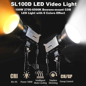 LUXCEO ไฟ Led สปอตไลท์แบบพกพา,ชุดไฟสตูดิโอถ่ายภาพและวิดีโอ Led SL100D วัตต์สองสี100 - Product Image 5