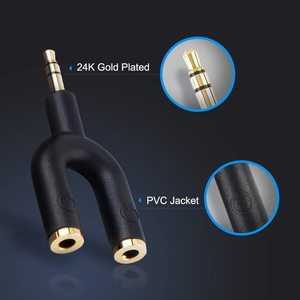适用于PC MP3智能手机播放器的u型3.5毫米耳机辅助适配器3.5毫米音频插孔适配器 - Product Image 2