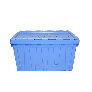 Venta caliente transporte logístico anidamiento caja móvil de plástico tapa adjunta contenedores caja apilable caja de plástico con tapa - Product Image 4