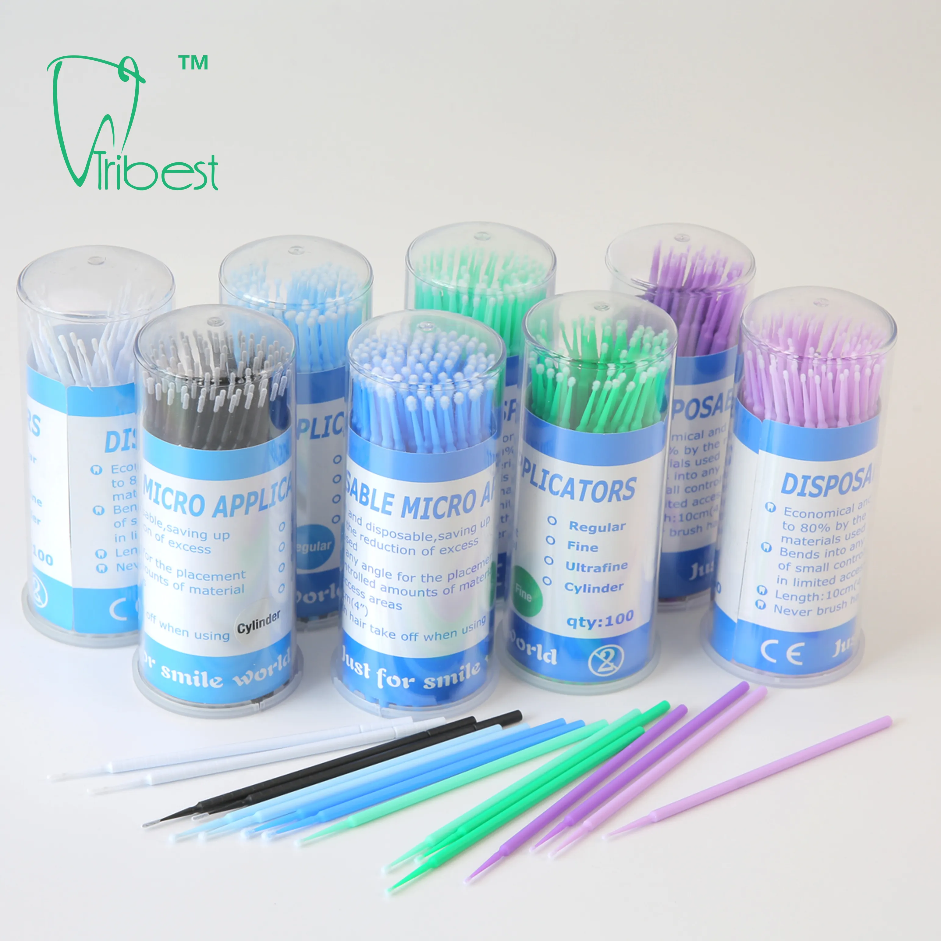 Tribest-cepillo de punta de microfibra, aplicadores de microcepillo Dental