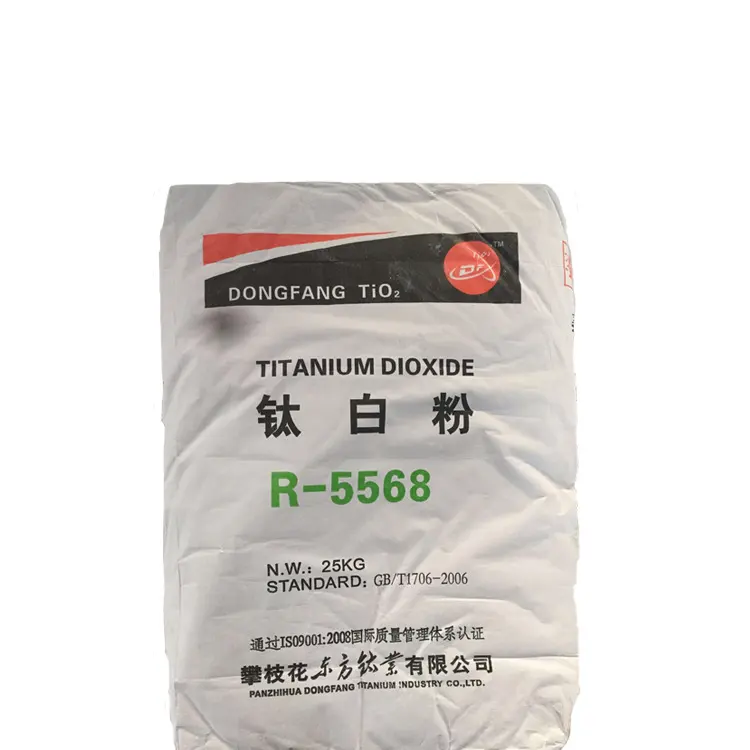 Base de preparación de pigmento de rutilo fotocatalizador de vidrio Proceso de sulfato de buena calidad 5568 Polvo R5568 Dióxido de titanio