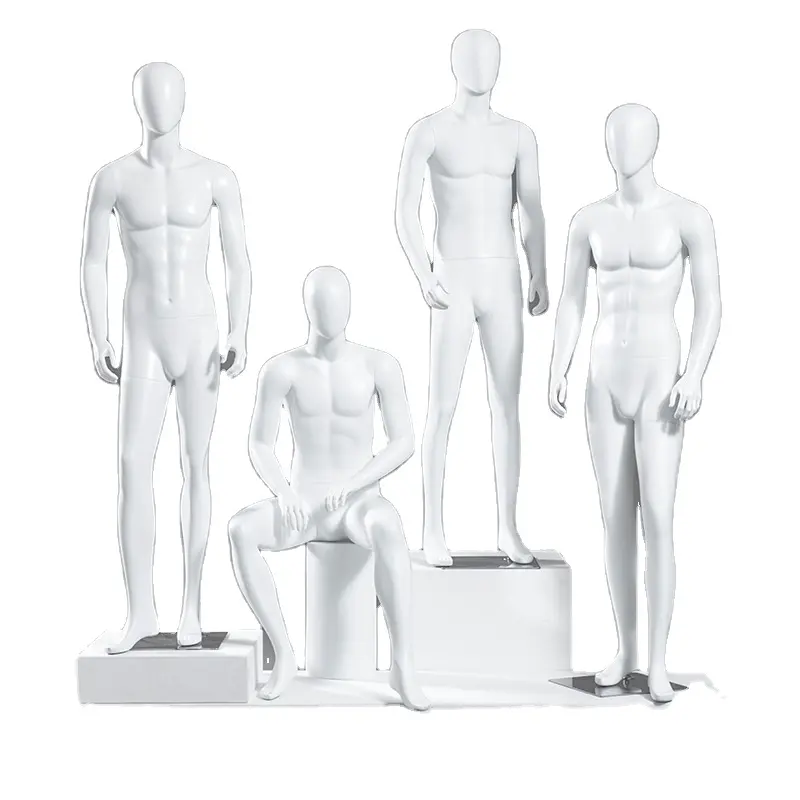 Accesorios de maniquí masculino de cuerpo completo tonto negro tonto blanco de pie sentado plataforma humana colgador de cuerpo ficticio modelo estante de exhibición