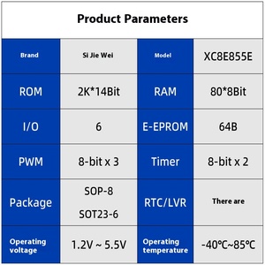 Sijie Micro electronics XC8E855E SOP8 Fernbedienung Türklingel MCU Mikro controller ICs für die Programment wicklung - Product Image 3