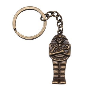 Wysiwyg cổ đồng & Bạc mạ kẽm hợp kim Keychain 45x18mm Egyptian Pharaoh thiết kế cho quà lưu niệm & Gifts-P1-ABD-C10581 - Product Image 1