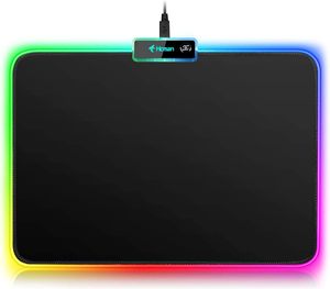 RGB Gaming Mouse Pad Pequeno Mousepad 340x245x3mm PC Gaming Acessórios LED Mouse Mat para Mesa Boy Presentes para Computador Gamer