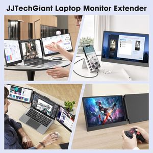 Extensor portátil para computadora portátil Triple 14 \ "FHD 1080P IPS Pantallas Diferentes sistemas Tipo C Triple Monitor System S2 Pantalla Altavoz - Product Image 3