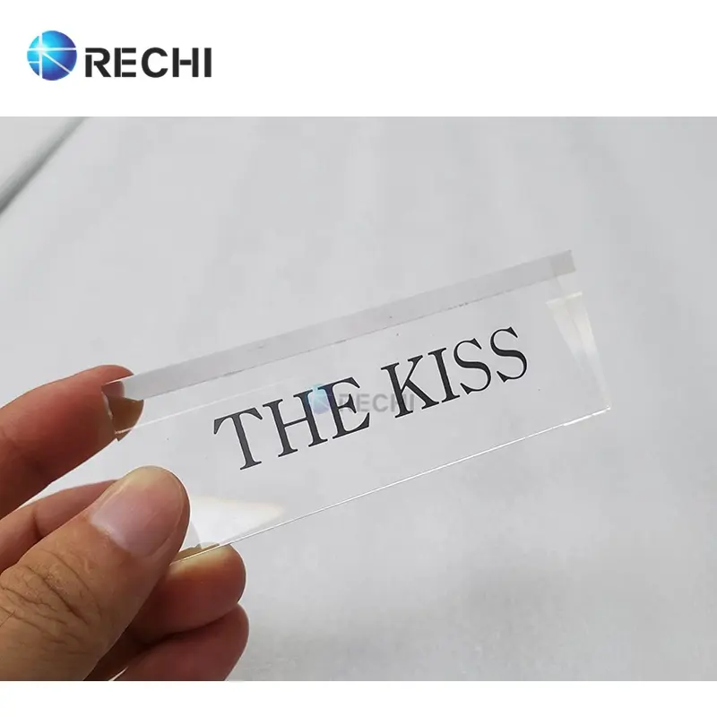 RECHI-señal de tienda de lujo personalizada, señal acrílica de marca, con logotipo impreso, de seda